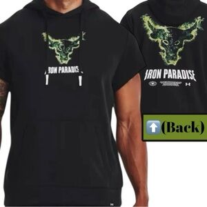 UA Project Rock Rival Fleece Cap Hoodie Under Armour Project Rock Sweatshirt SM